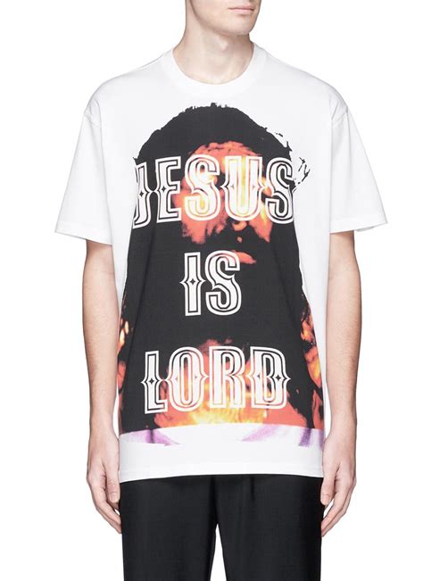 givenchy jesus long sleeve shirt|Men's Designer T.